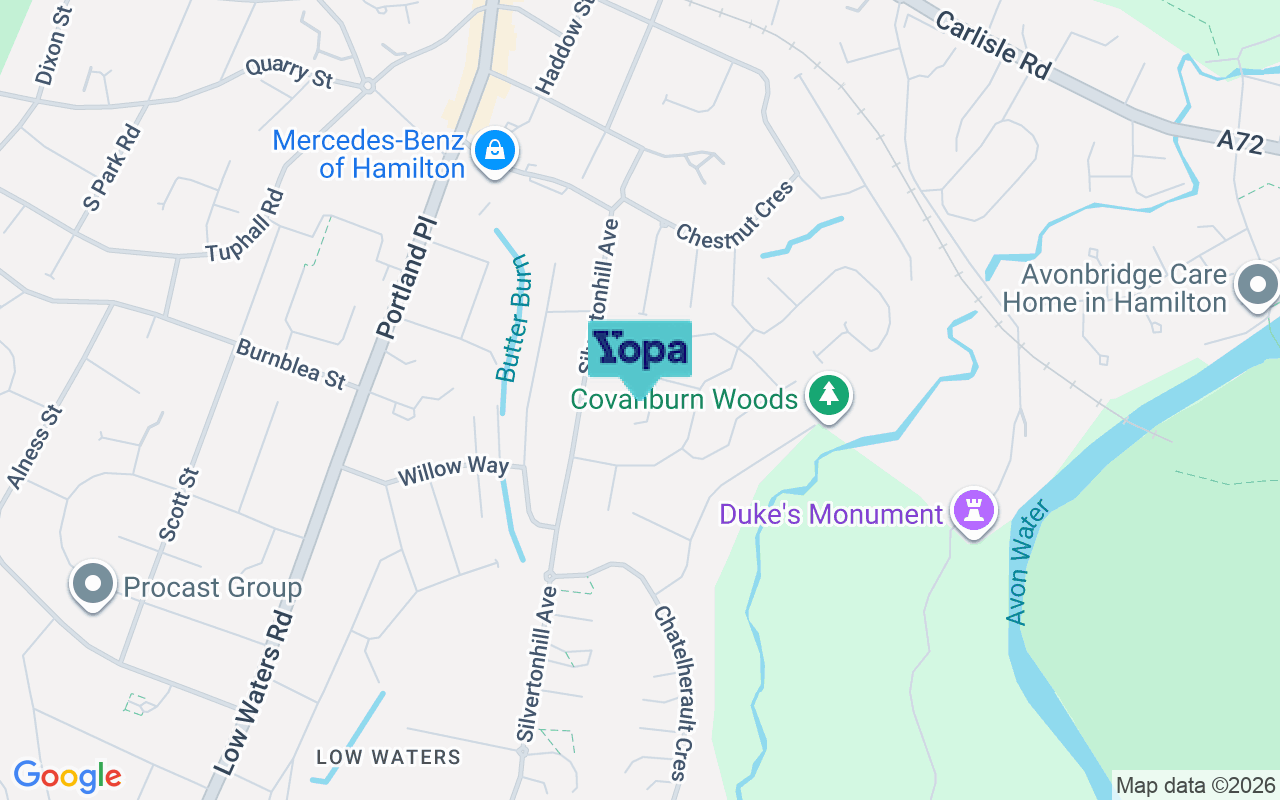 Map showing the location of ML3 7NG