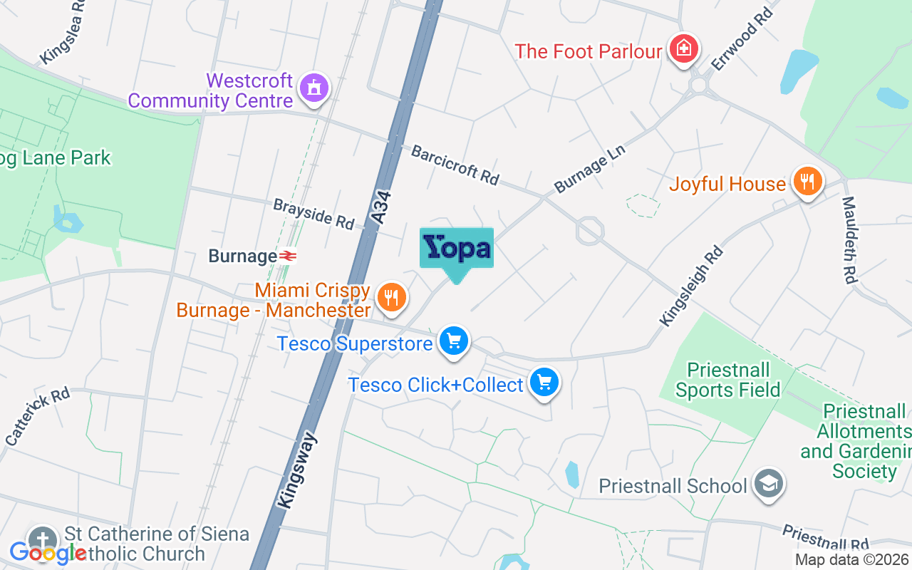 Map showing the location of M19 1WB