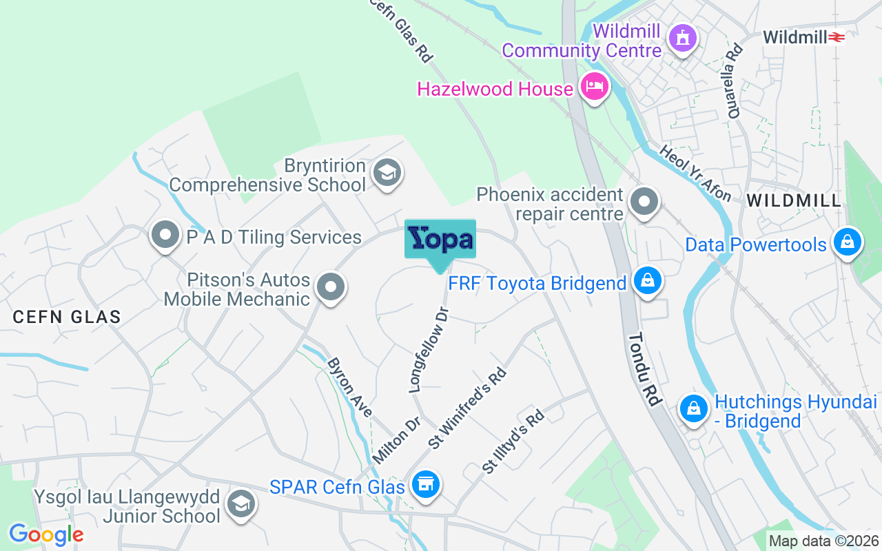 Map showing the location of CF31 4PR