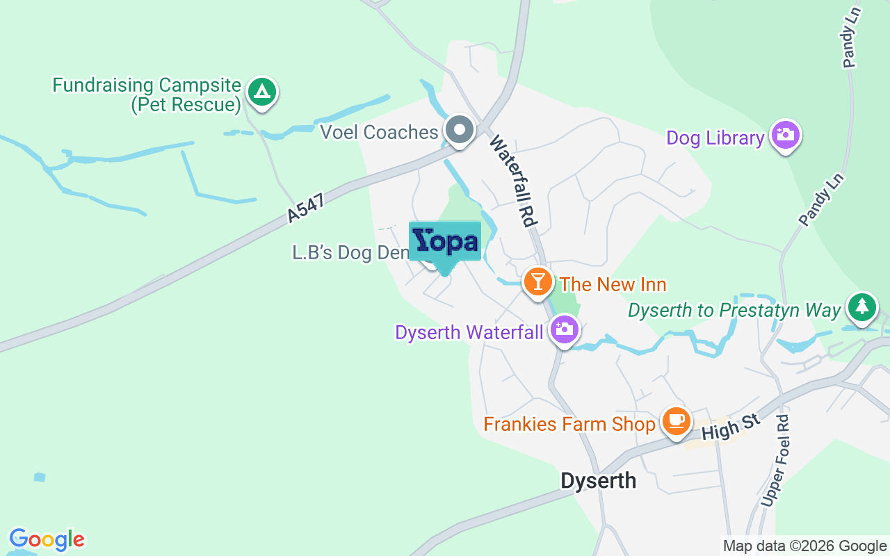 Map showing the location of LL18 6BF