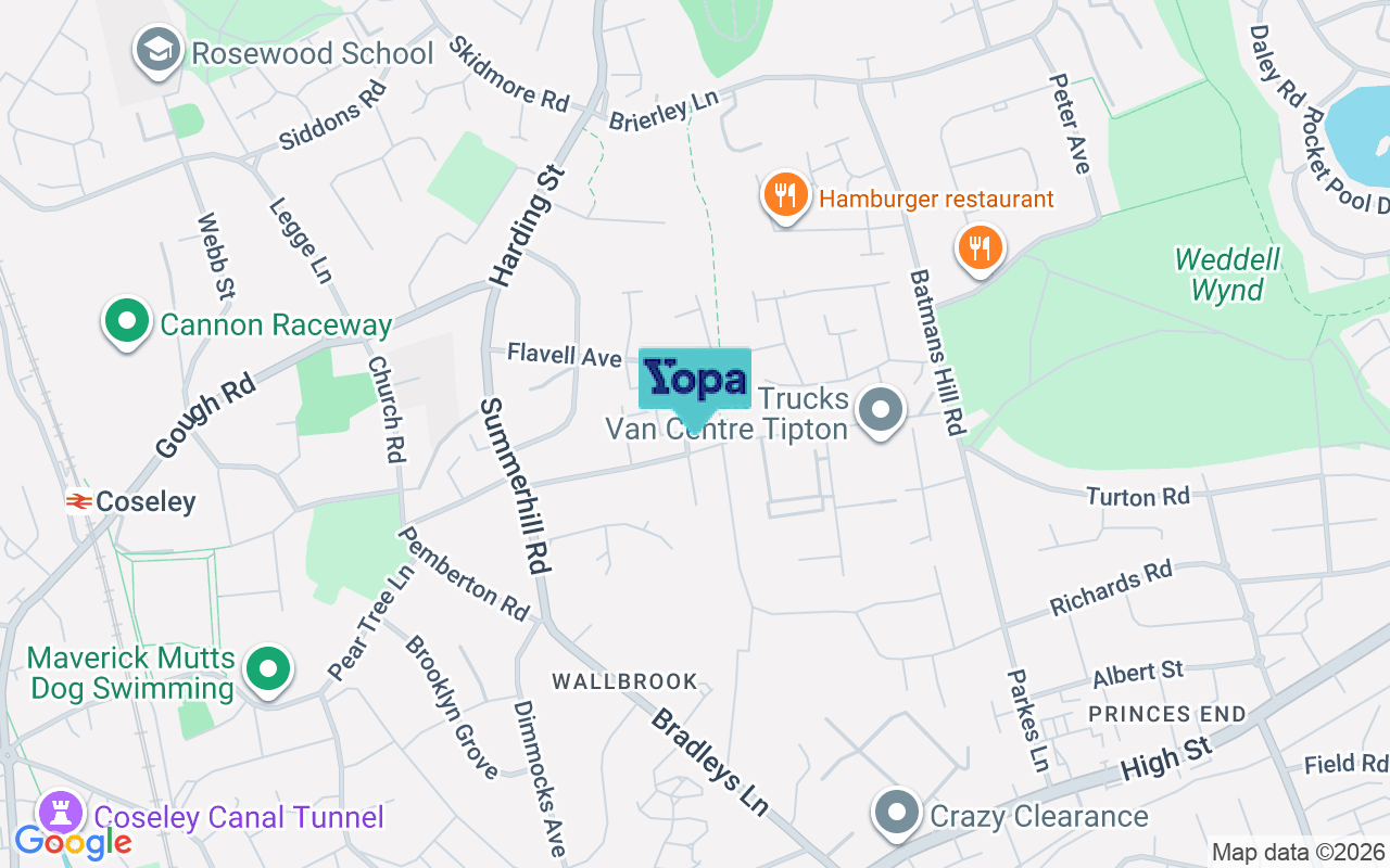 Map showing the location of WV14 8RA