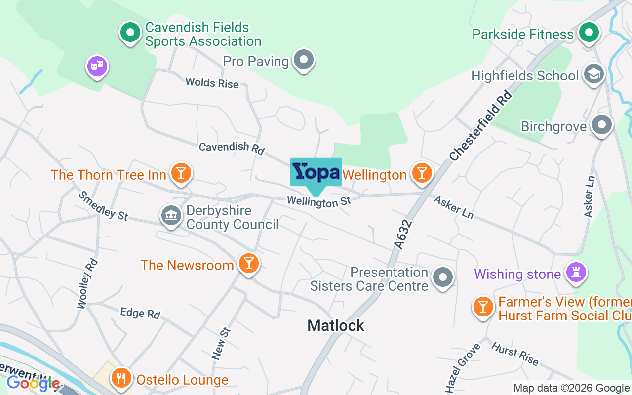Map showing the location of DE4 3GS