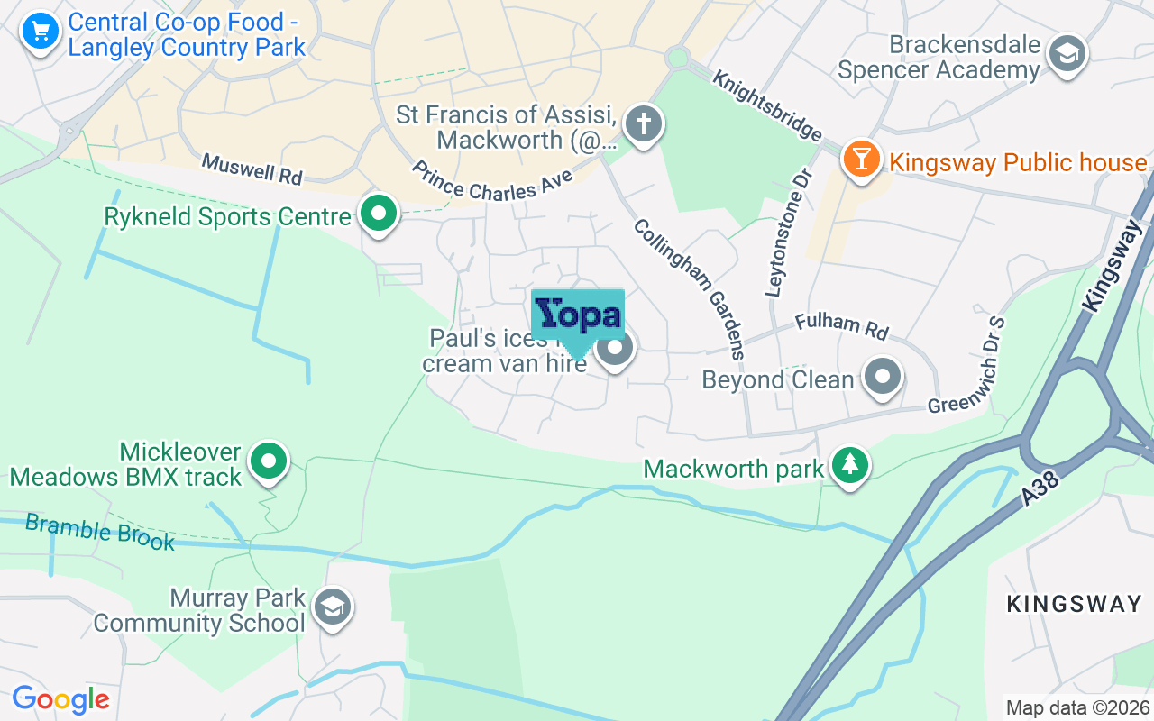 Map showing the location of DE22 4PL