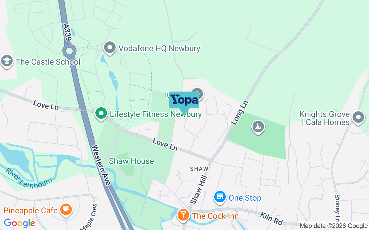 Map showing the location of RG14 2EB