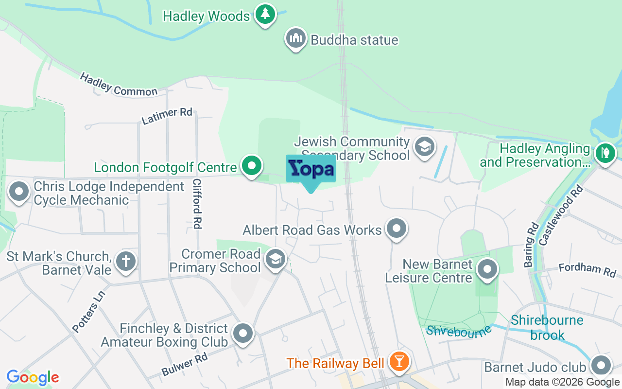 Map showing the location of EN5 5JT