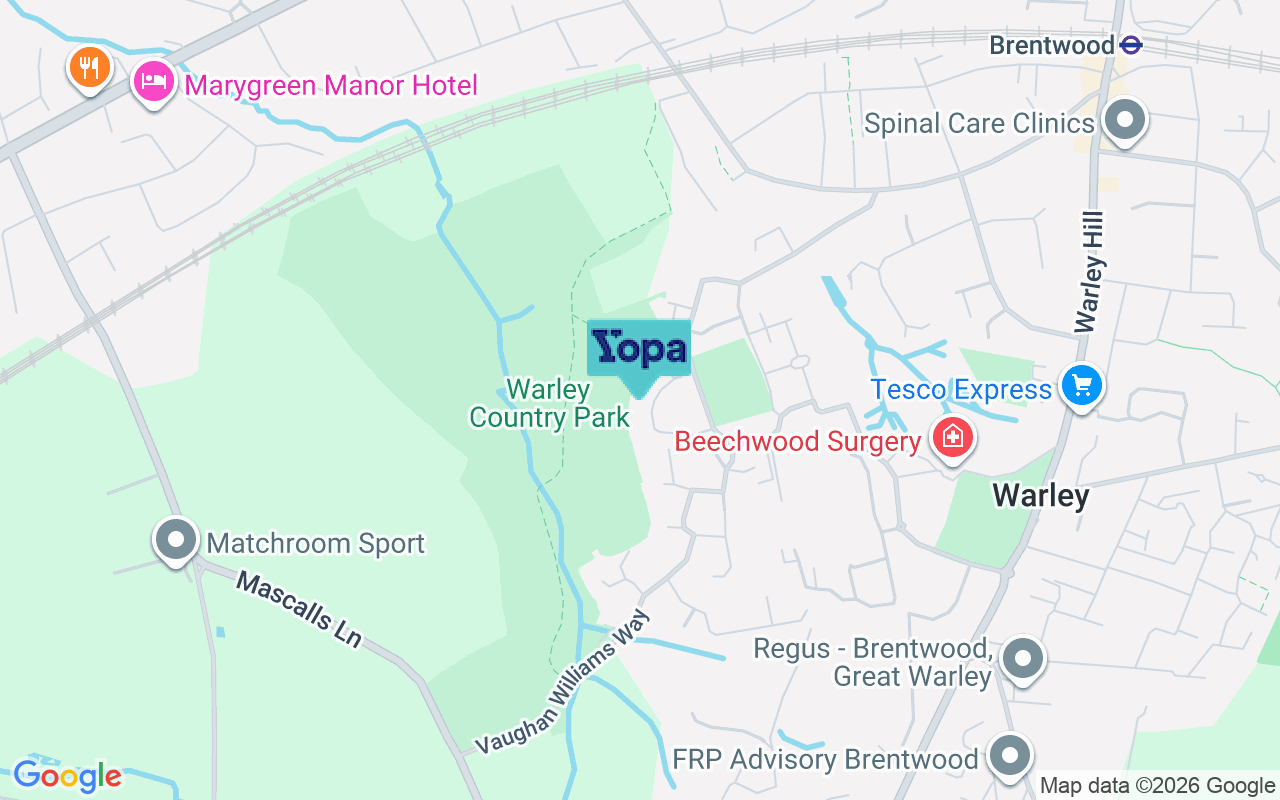 Map showing the location of CM14 5GE