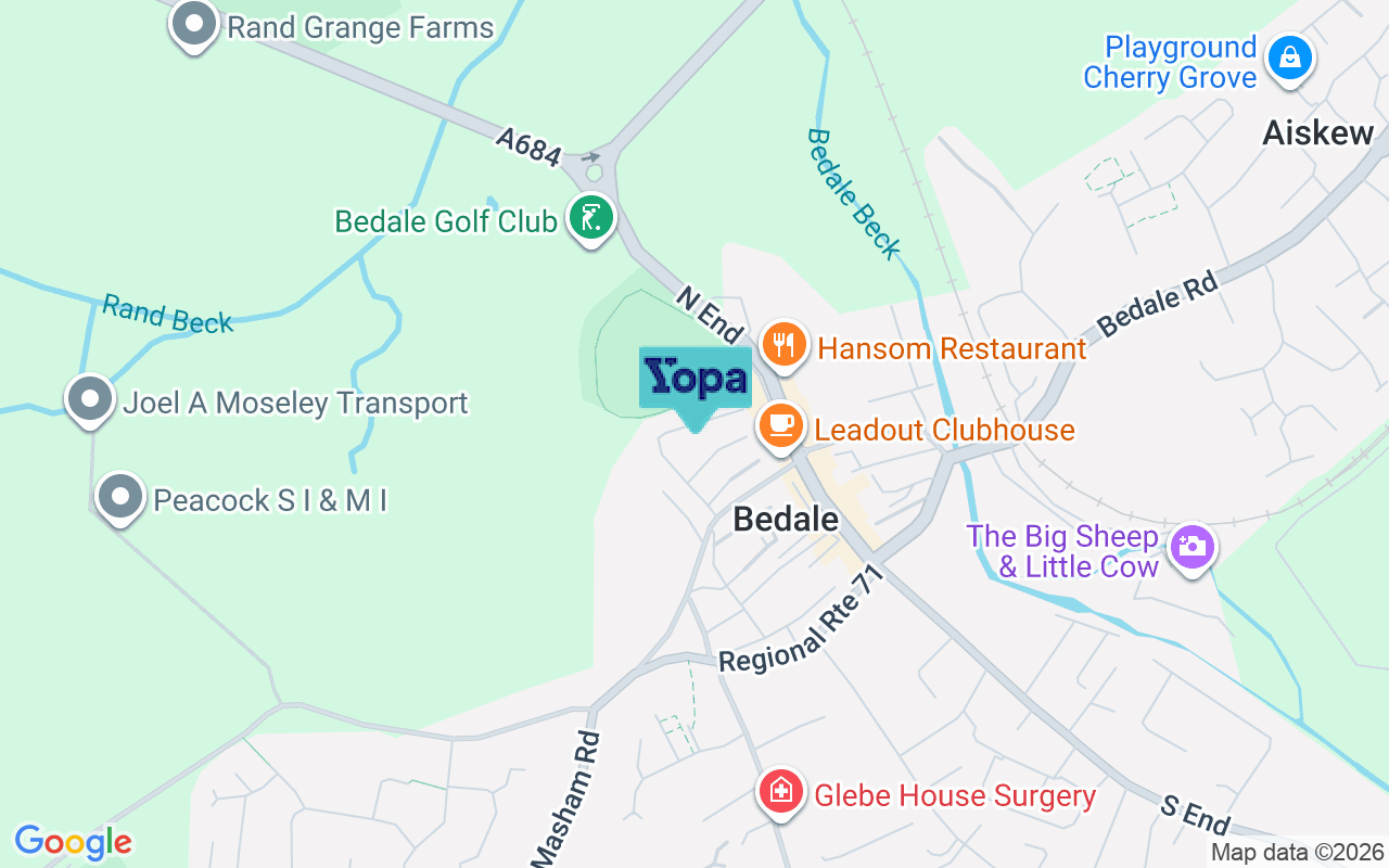 Map showing the location of DL8 1XA