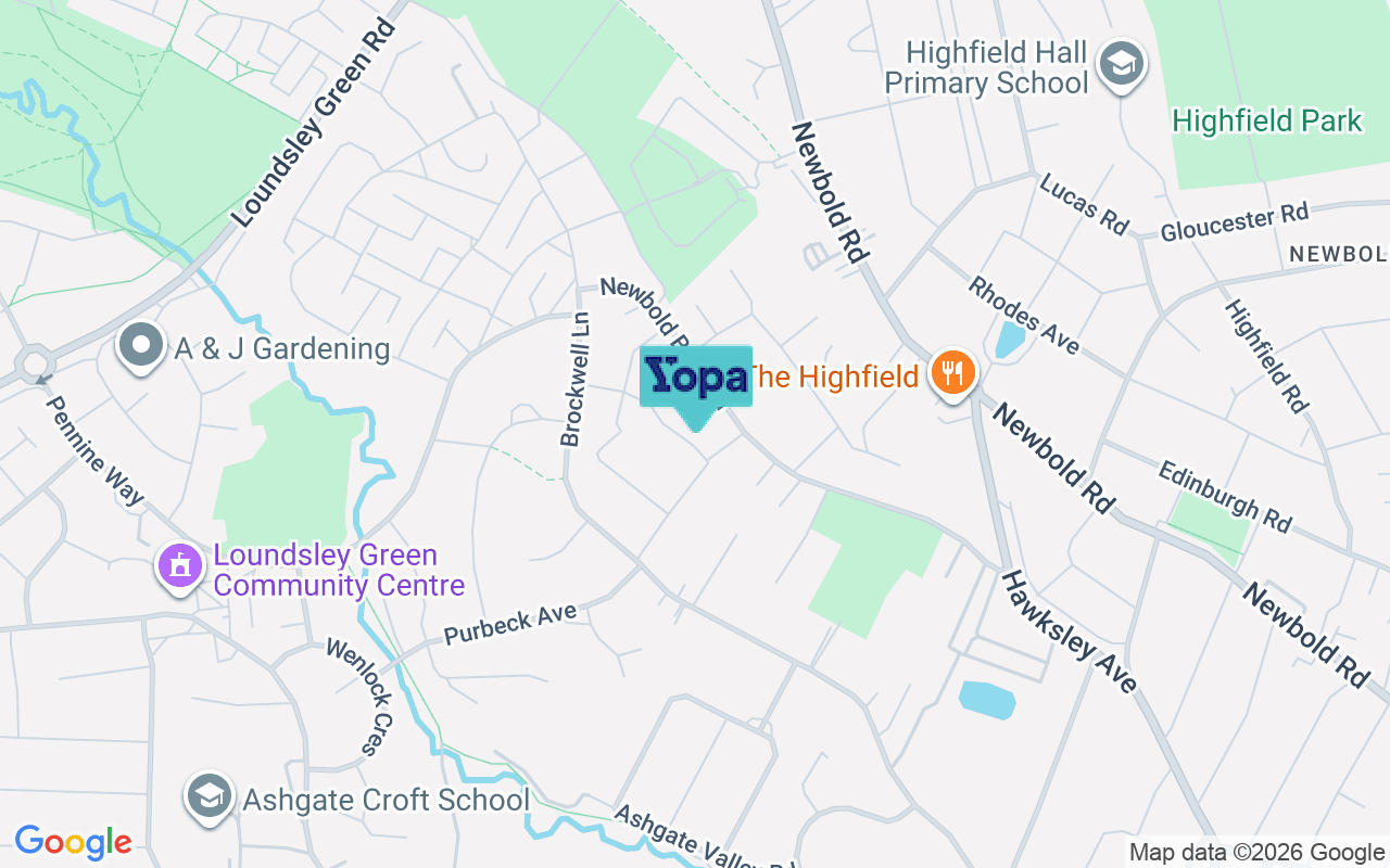 Map showing the location of S40 4EU