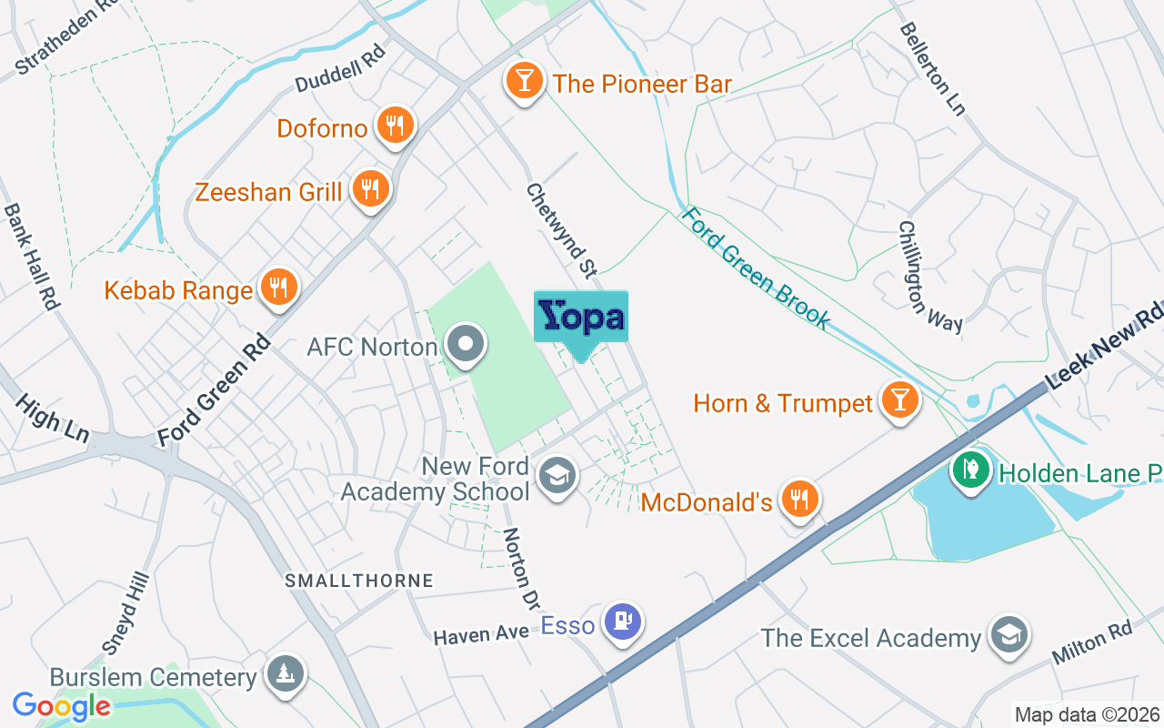 Map showing the location of ST6 1PS