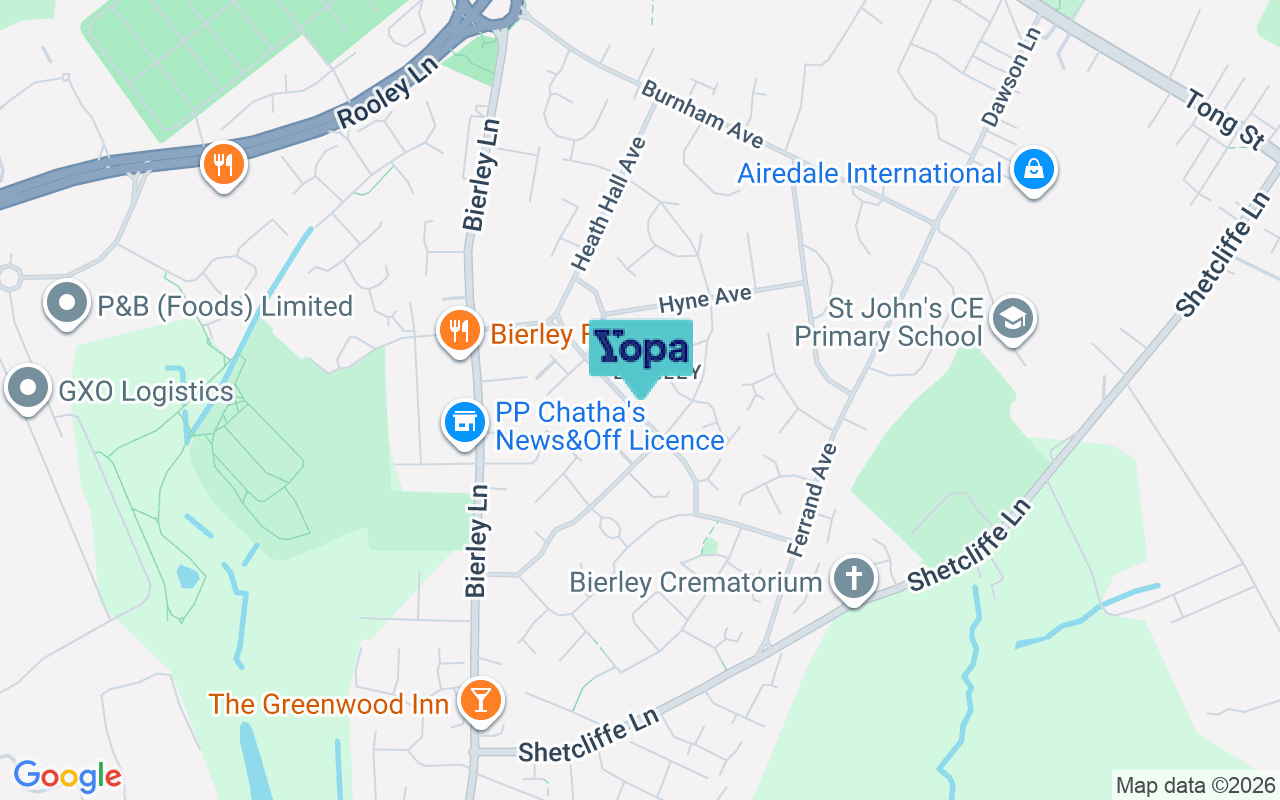 Map showing the location of BD4 6BA