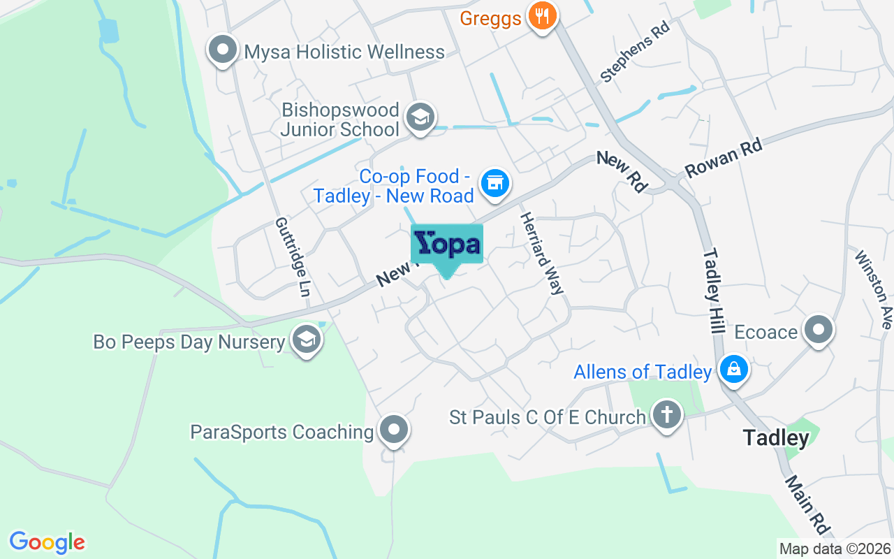 Map showing the location of RG26 3TU
