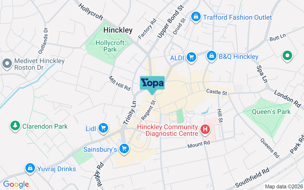 Map showing the location of LE10 1NL