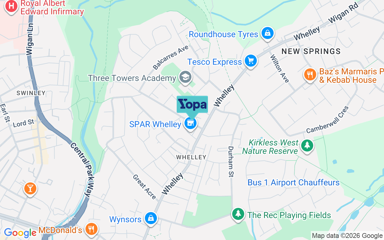 Map showing the location of WN1 3XS