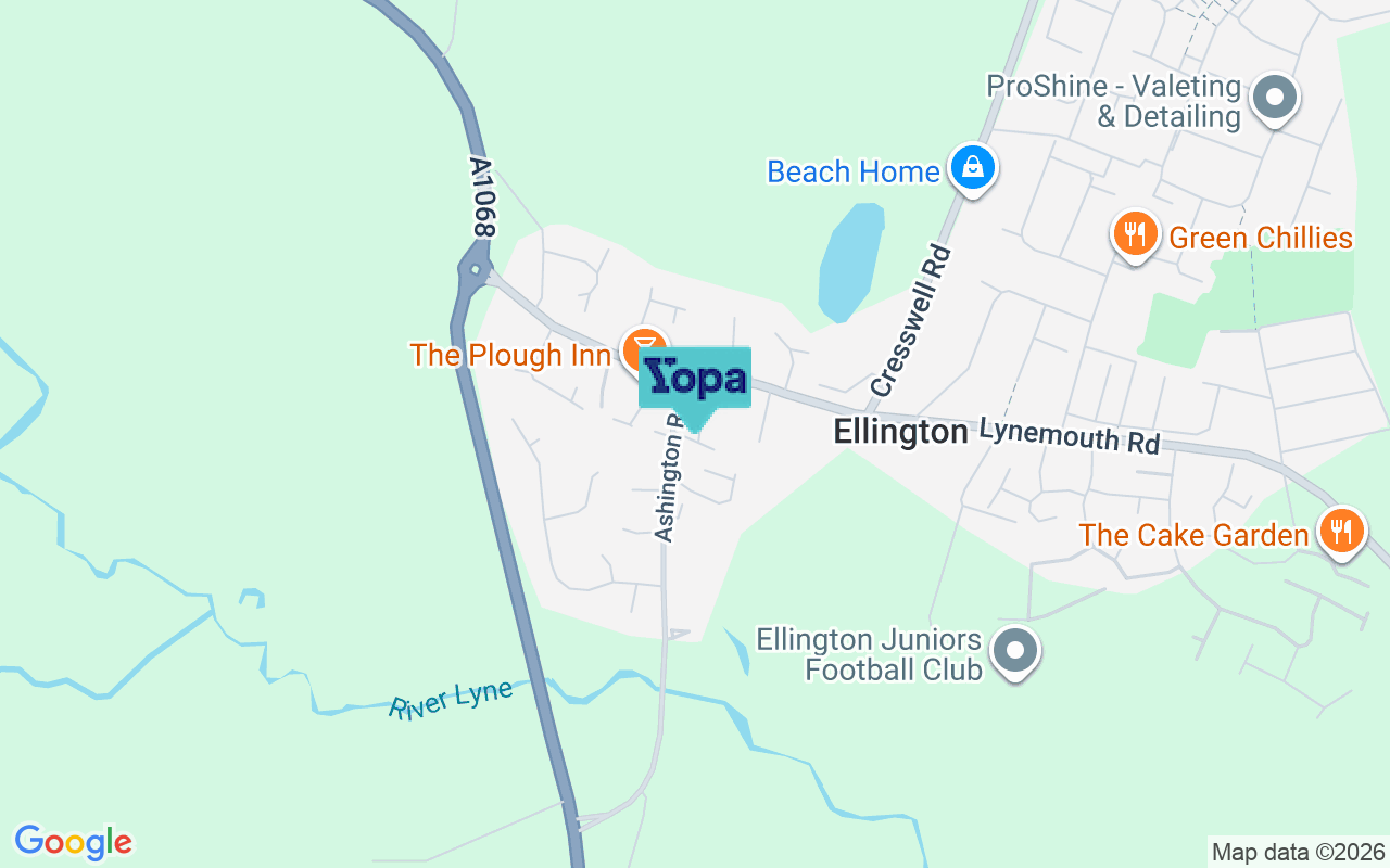 Map showing the location of NE61 5JG