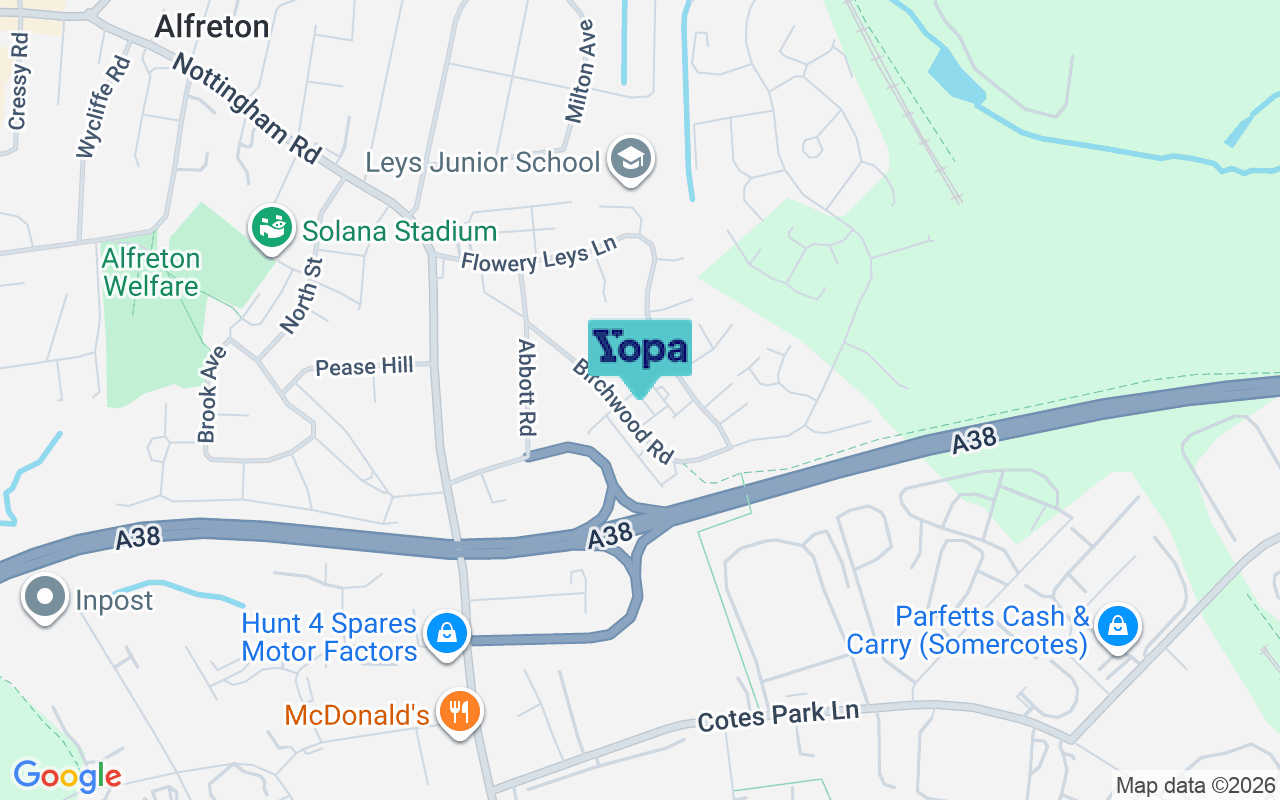 Map showing the location of DE55 7HB