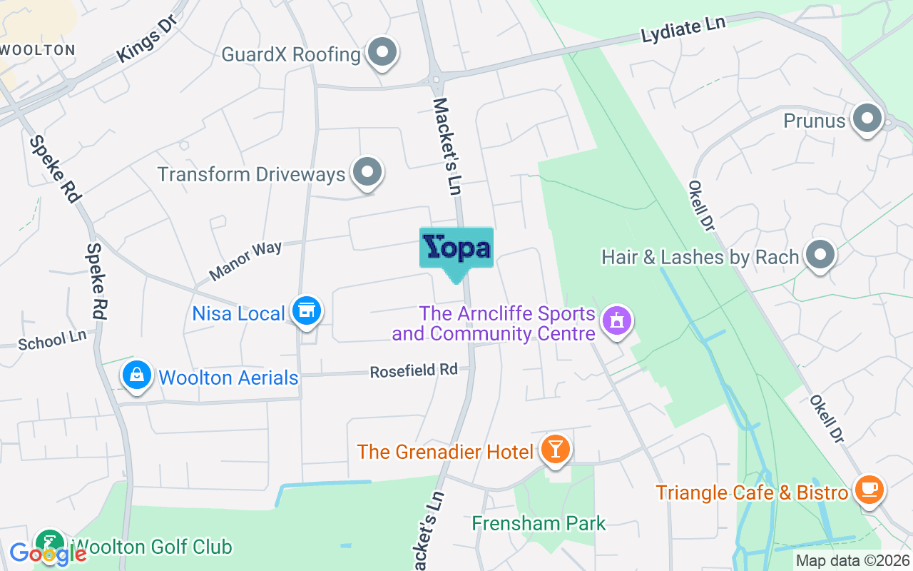 Map showing the location of L25 9NG
