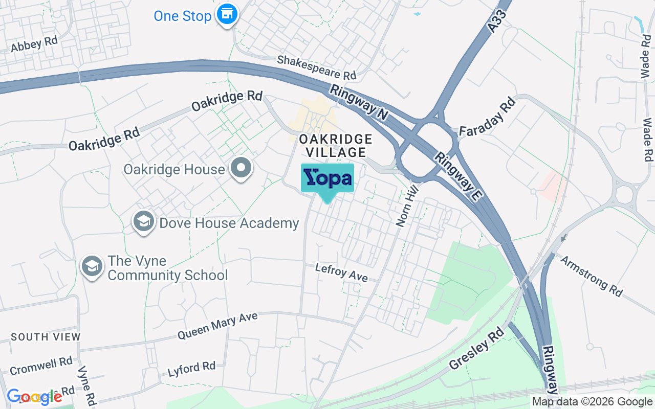 Map showing the location of RG21 5LE