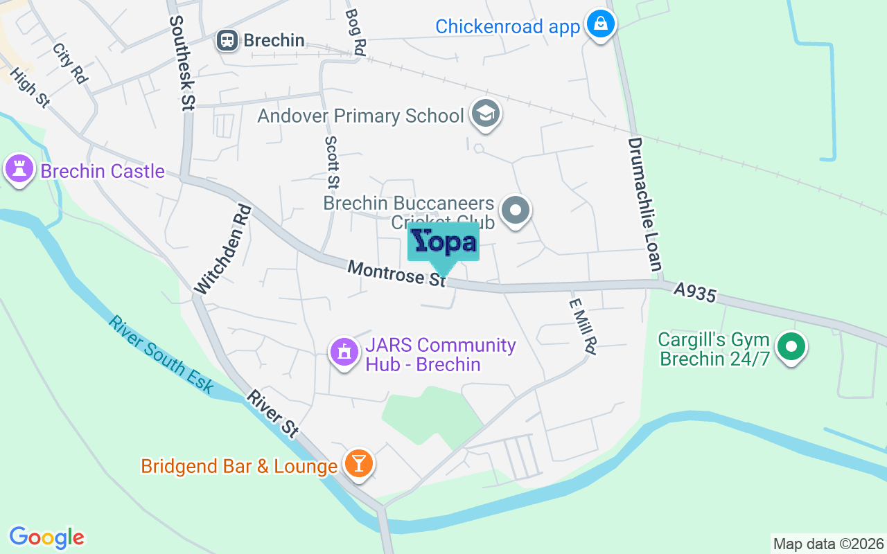 Map showing the location of DD9 7DZ