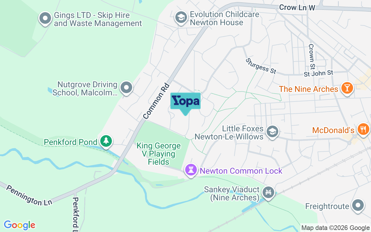 Map showing the location of WA12 9JZ