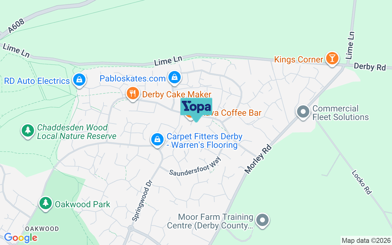 Map showing the location of DE21 2SF