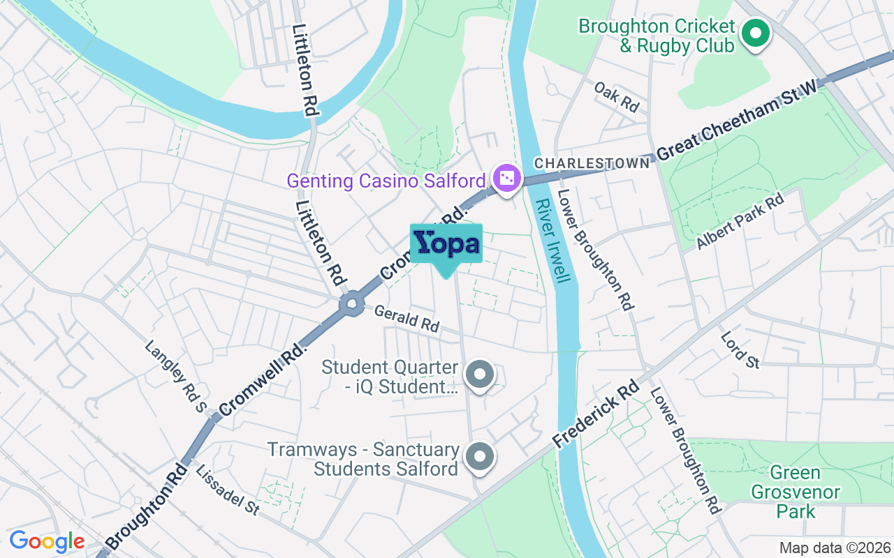 Map showing the location of M6 6DD