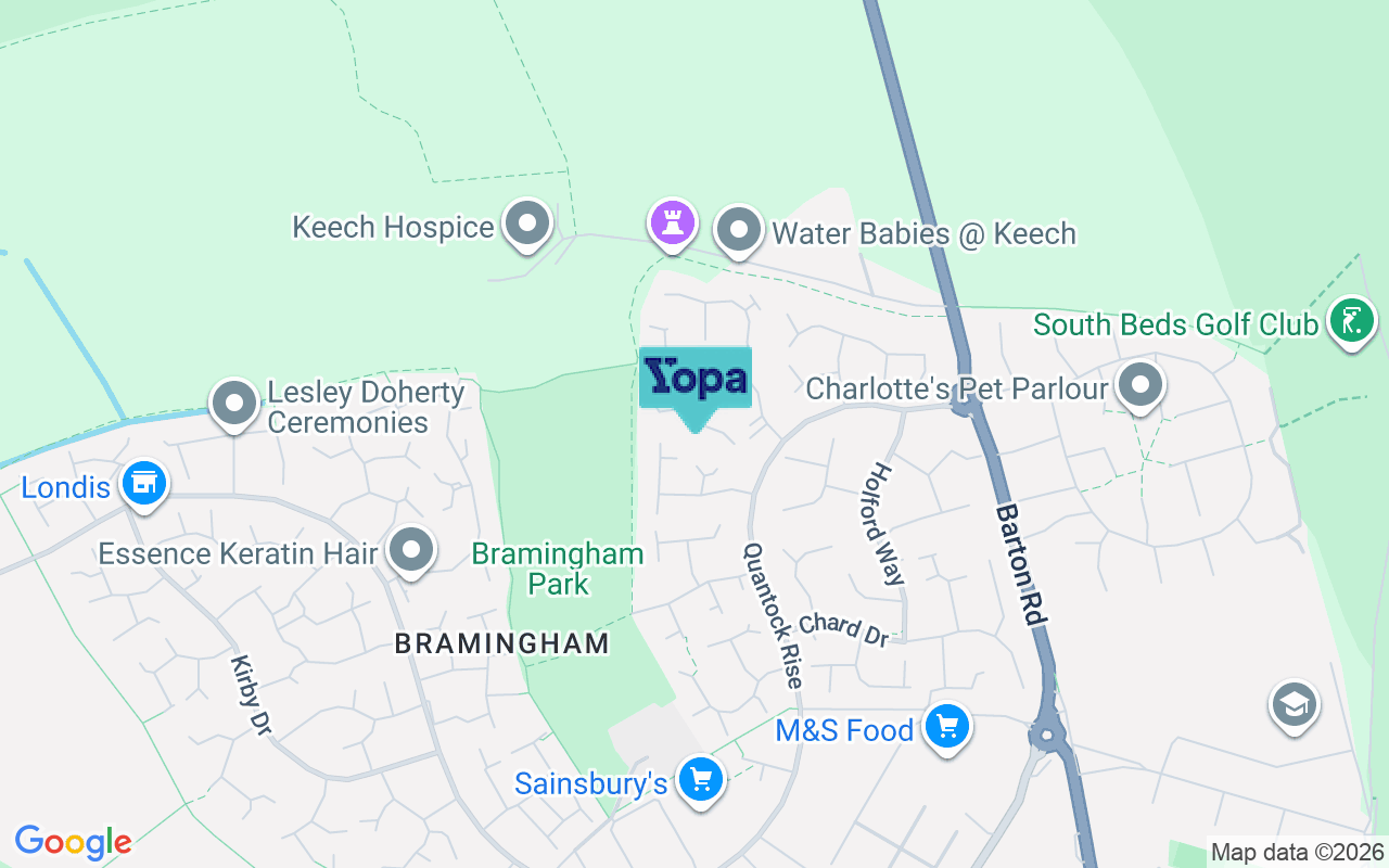 Map showing the location of LU3 4HG