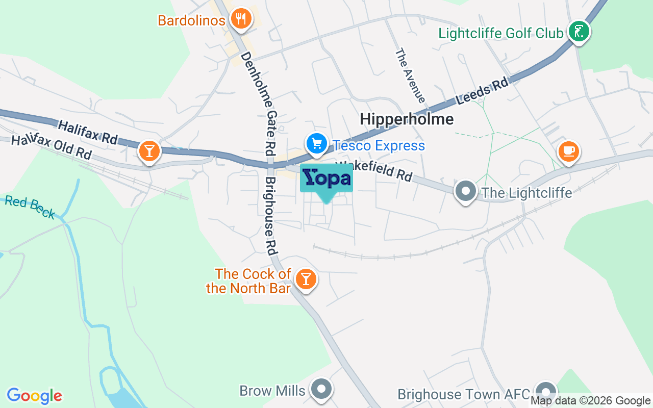 Map showing the location of HX3 8AB
