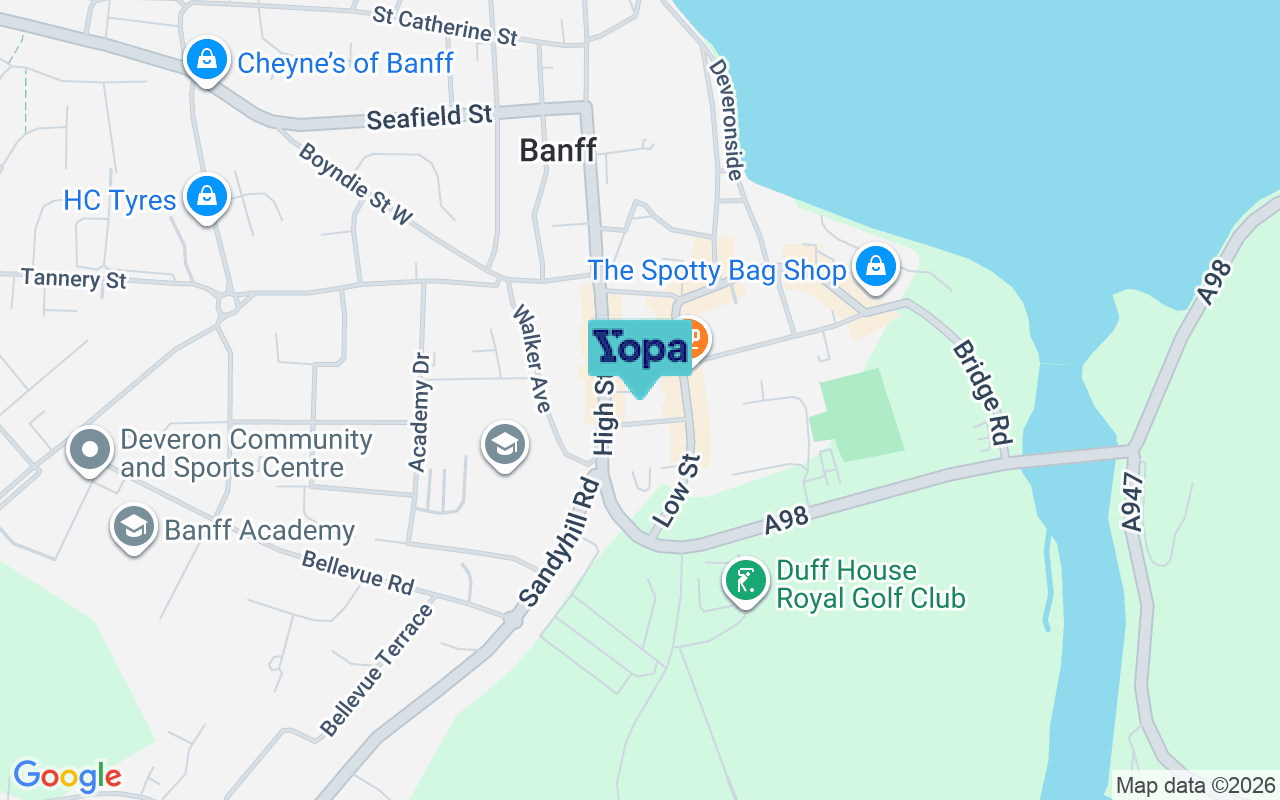 Map showing the location of AB45 1AR