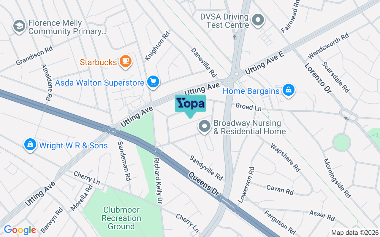 Map showing the location of L4 8UN