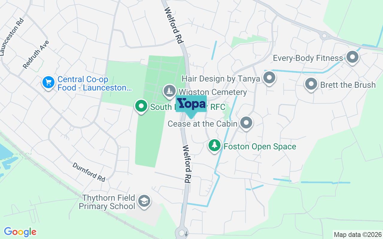 Map showing the location of LE18 3SU