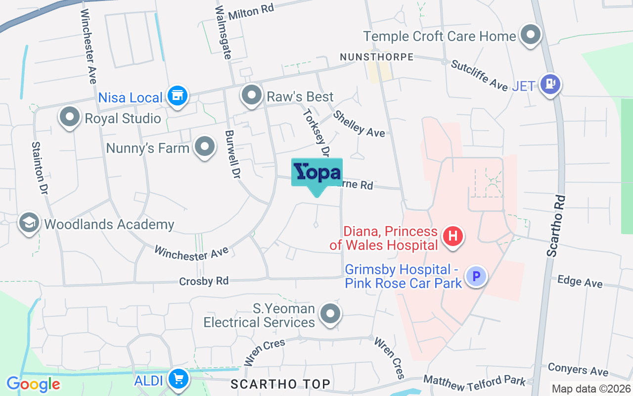 Map showing the location of DN33 1LQ