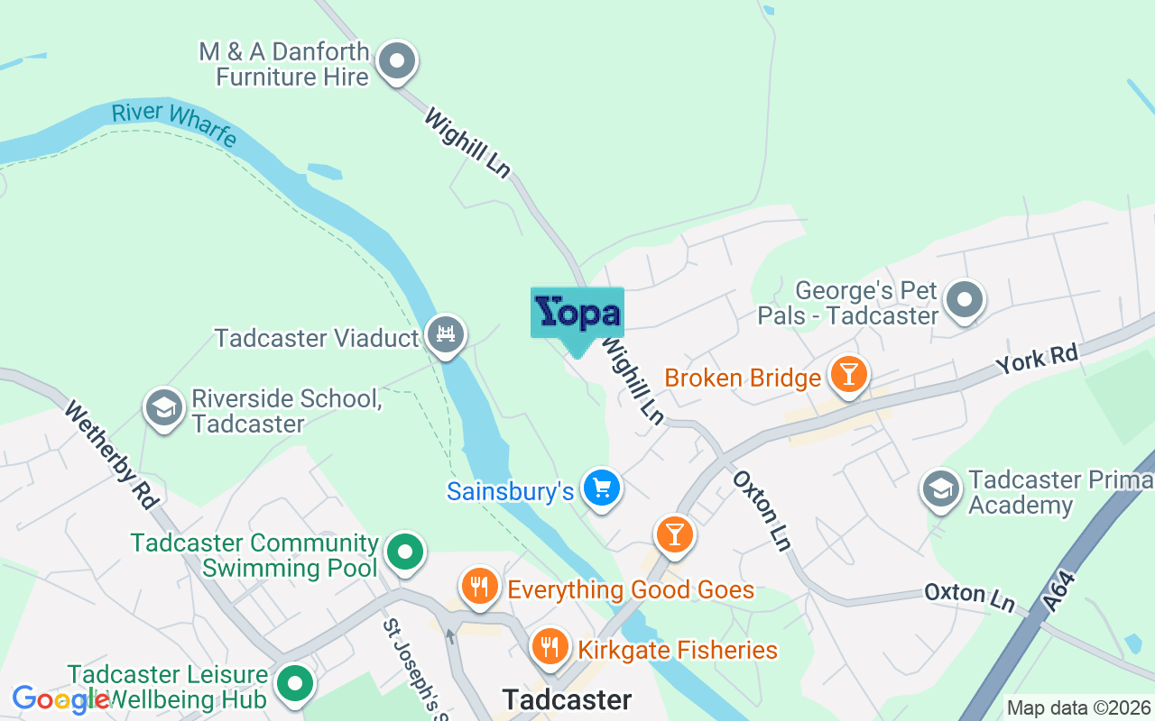 Map showing the location of LS24 8EZ