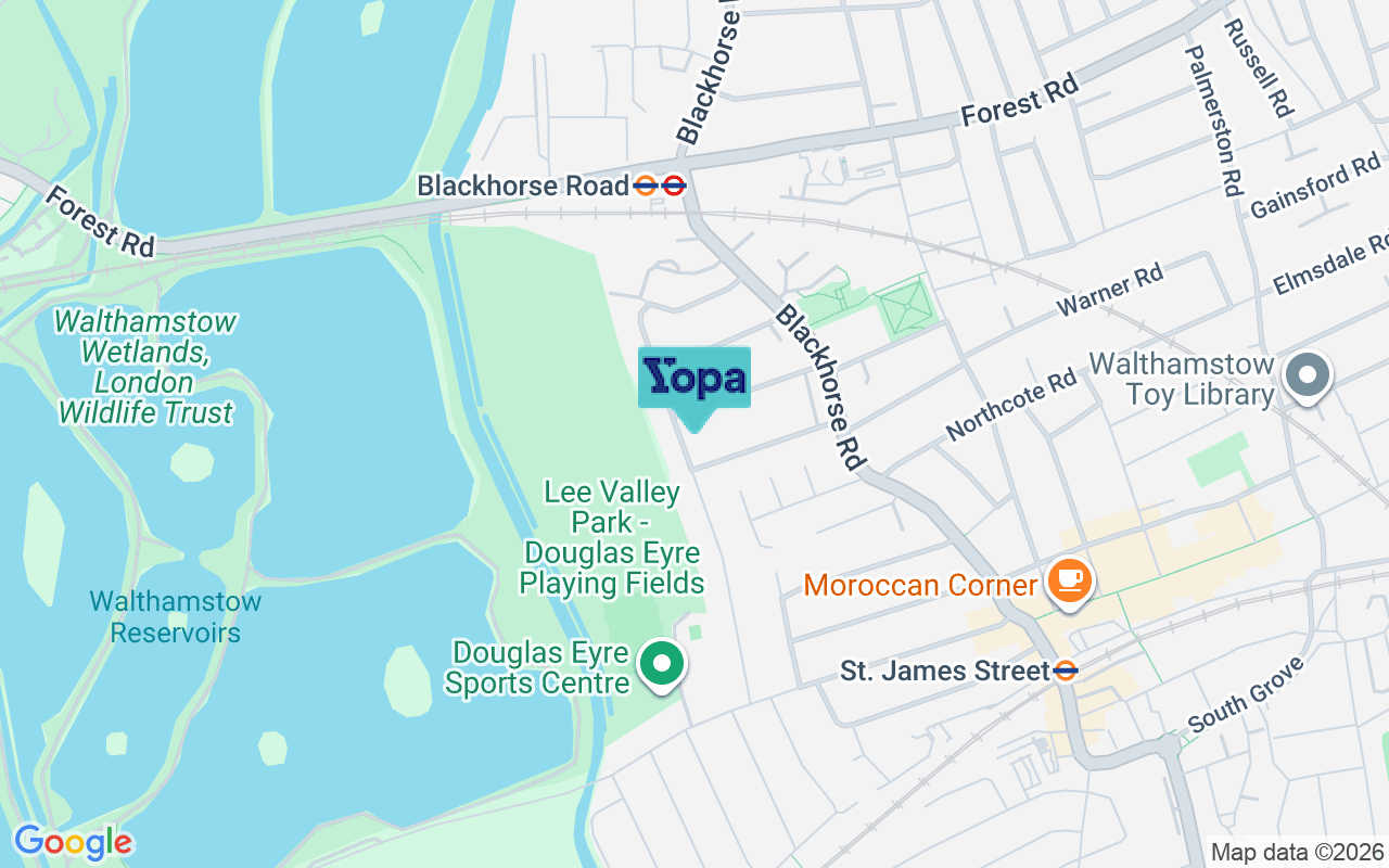 Map showing the location of E17 6NX