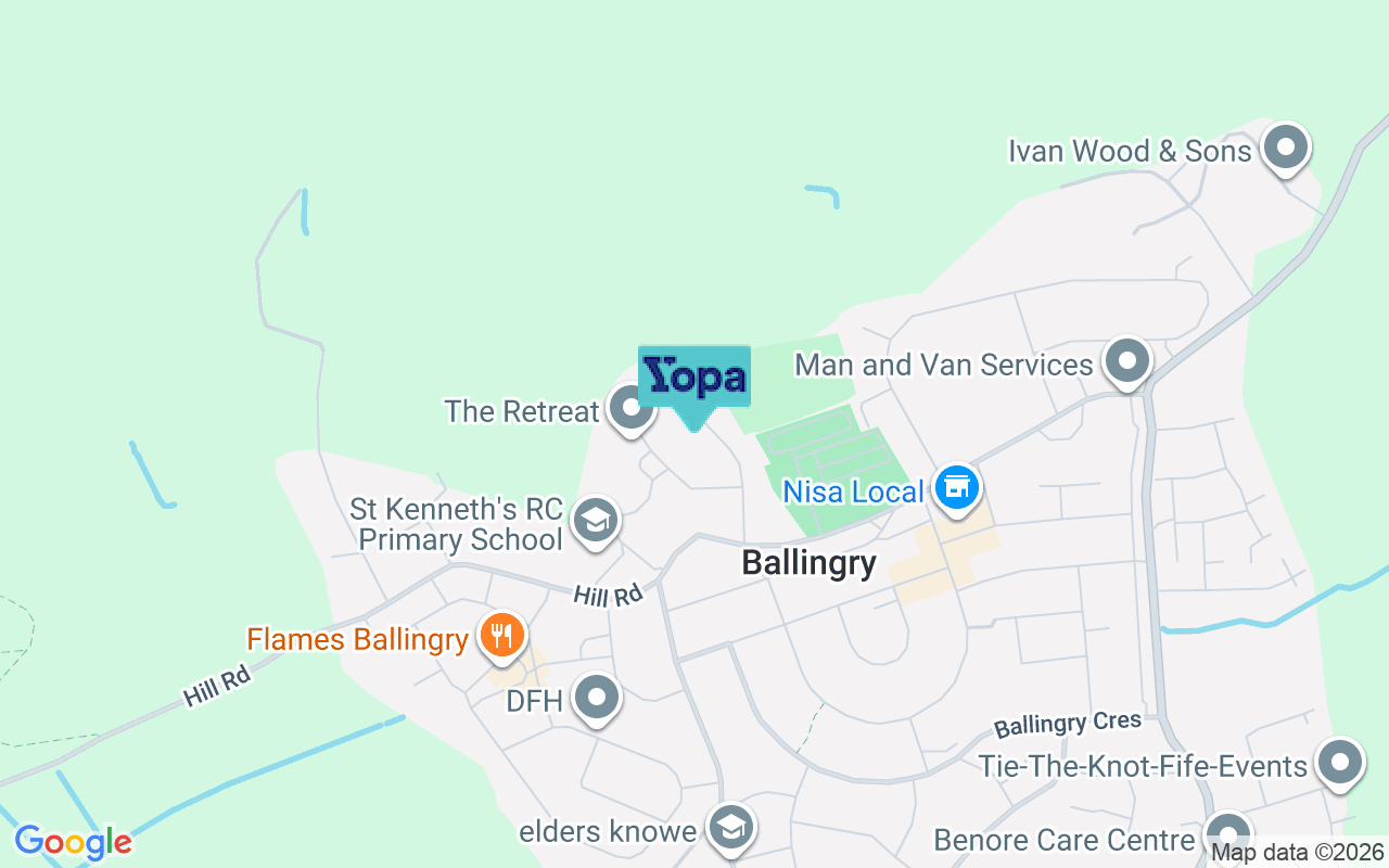 Map showing the location of KY5 8PB