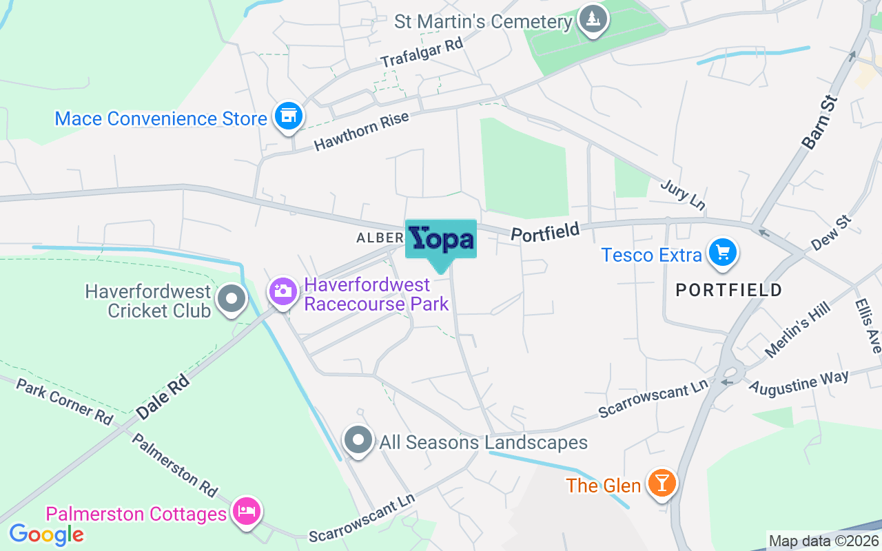 Map showing the location of SA61 1JE