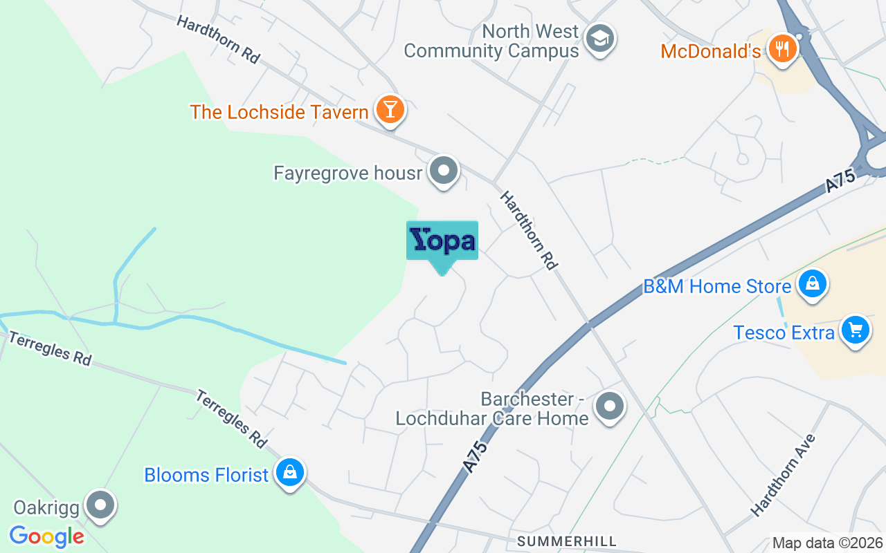 Map showing the location of DG2 9FL