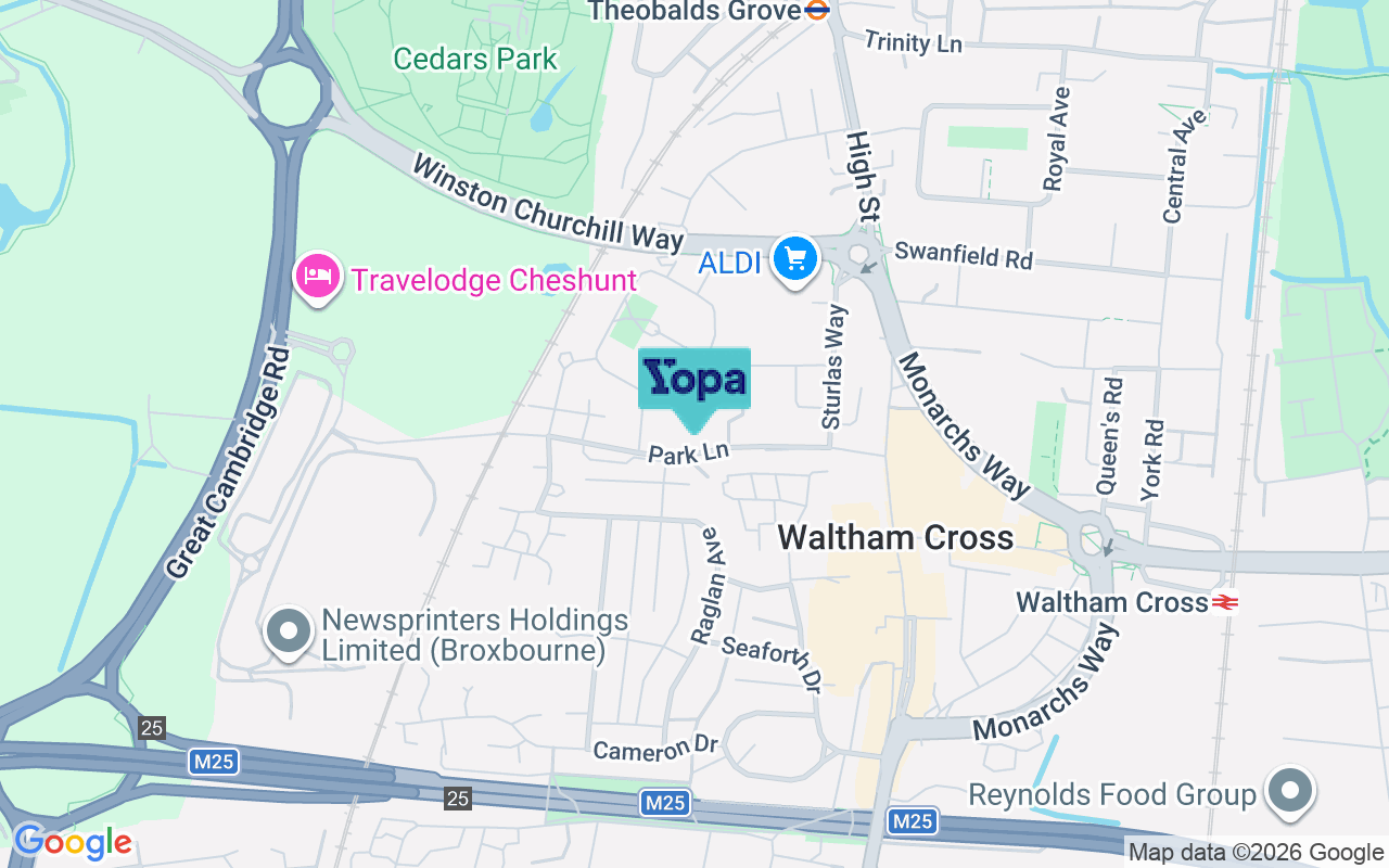 Map showing the location of EN8 8BE