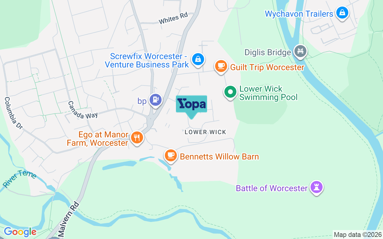 Map showing the location of WR2 4BA