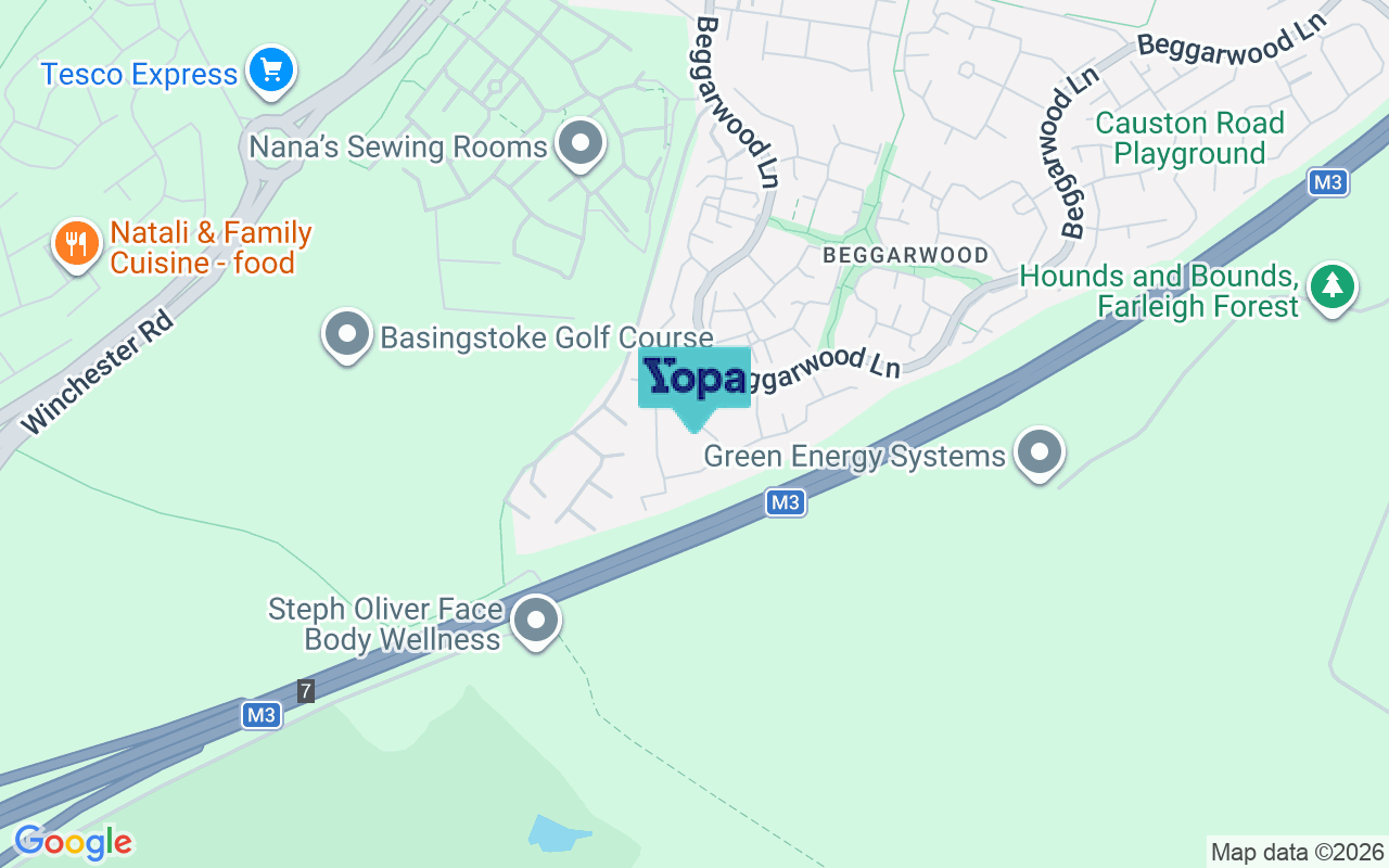 Map showing the location of RG22 4FE