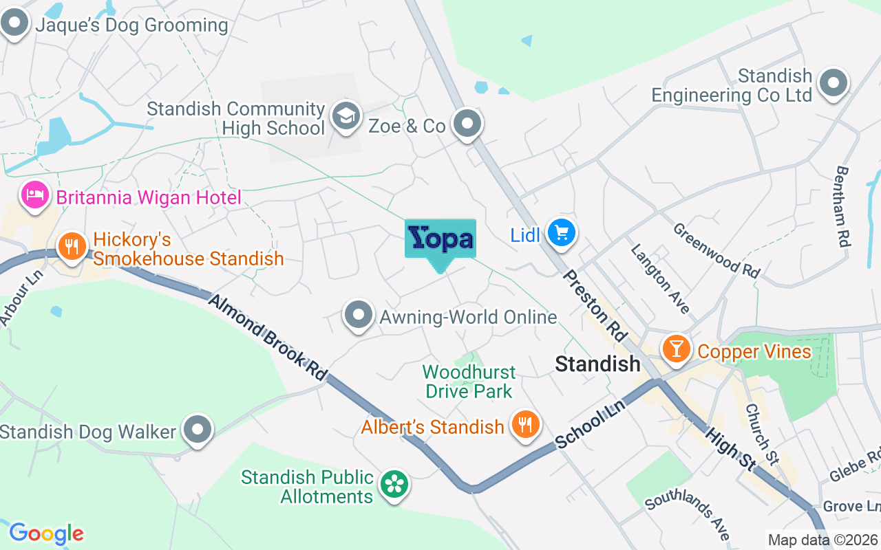 Map showing the location of WN6 0RF