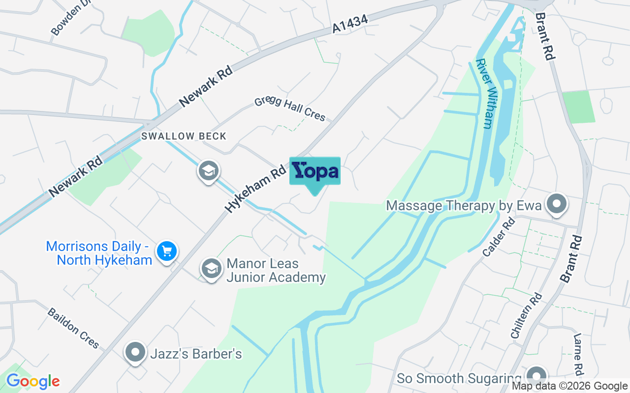 Map showing the location of LN6 8FB