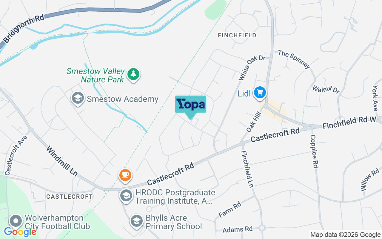 Map showing the location of WV3 9BE