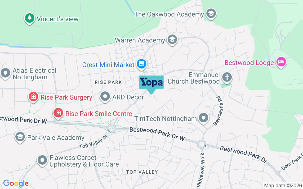 Map showing the location of NG5 9NX