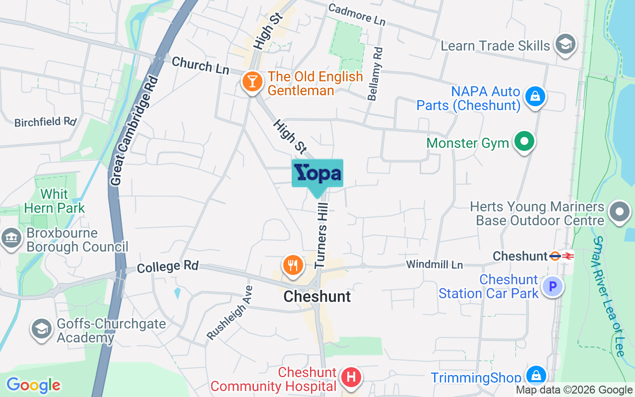 Map showing the location of EN8 9BH