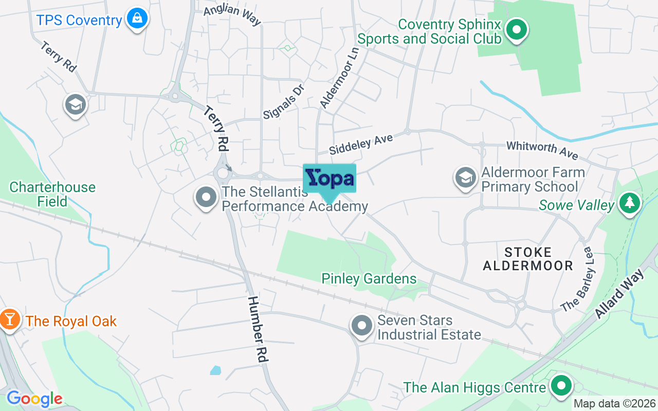 Map showing the location of CV3 1BX