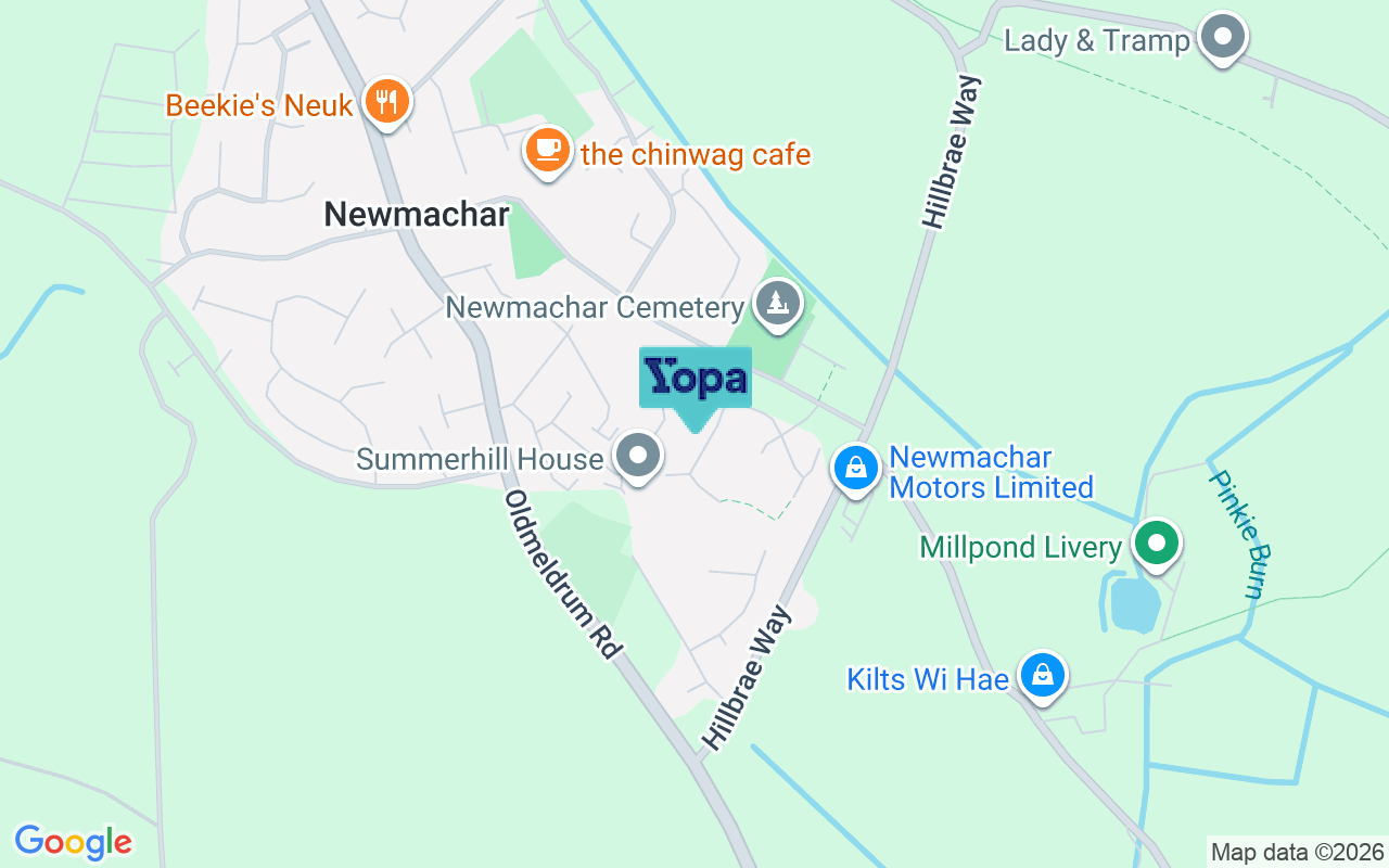 Map showing the location of AB21 0XG