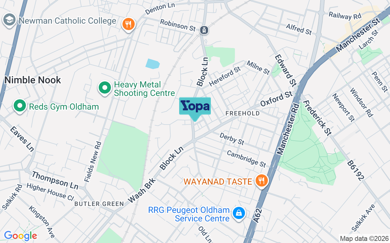 Map showing the location of OL9 7SD