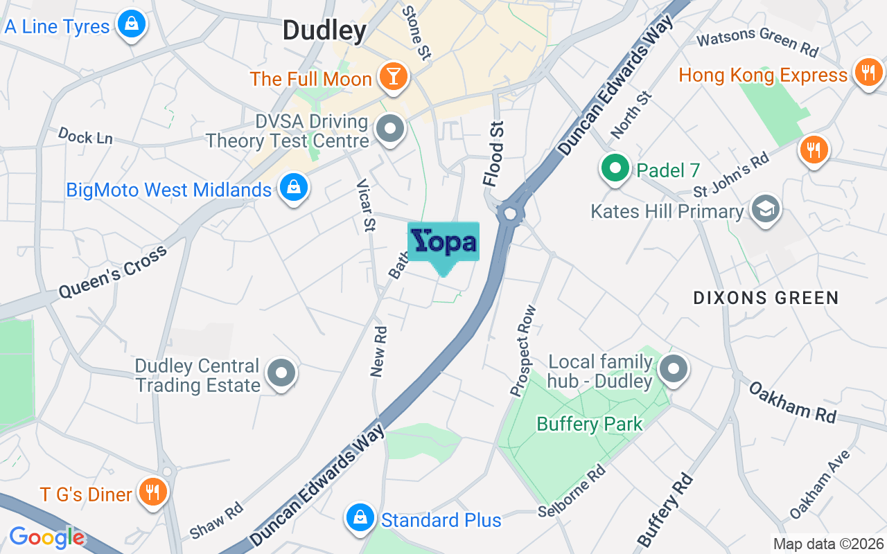 Map showing the location of DY2 8RL