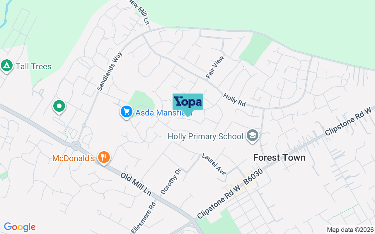Map showing the location of NG19 0RE