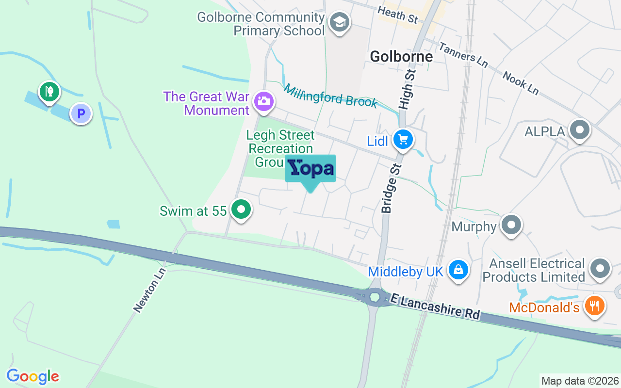 Map showing the location of WA3 3PN